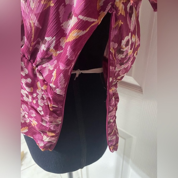 Aqua Floral V-Neck Blouse - Purple size L - Picture 5 of 7